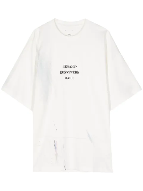 OAMC Scribble organic cotton T-shirt White 24E28OAJ24COT00912