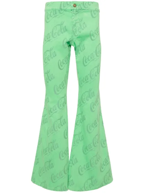 ERL x Coca-Cola mid-rise flared jeans Green ERL08P014