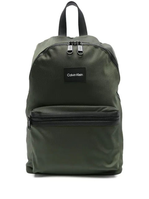Calvin Klein logo-patch laptop backpack Green K50K511615