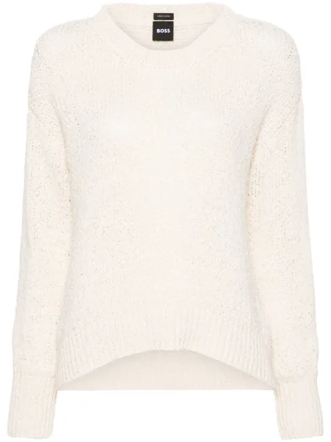 BOSS 3D-knit crew-neck jumper Neutrals 50514603