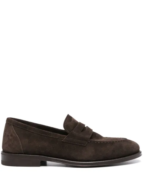 Henderson Baracco penny-slot suede loafers Brown 74406K0