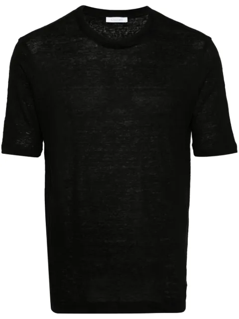 Cruciani crew-neck linen T-shirt Black UC41T30TE34ZGC02