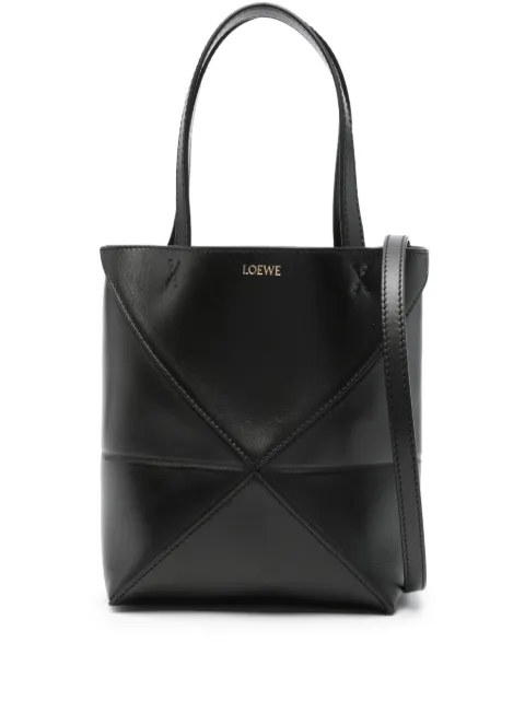 LOEWE mini Puzzle Fold tote bag Black A657V25X01
