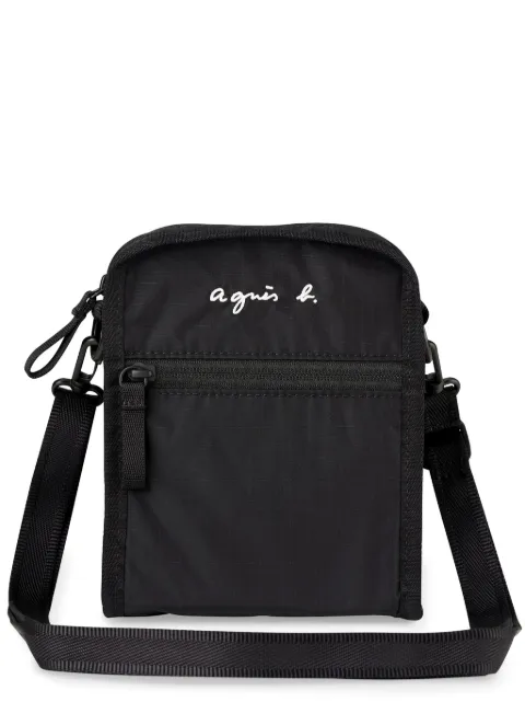 agnès b. logo-embroidered crossbody bag Black P091VNT2