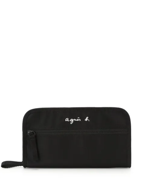 agnès b. logo-embroidered ripstop wallet Black P354VNT2
