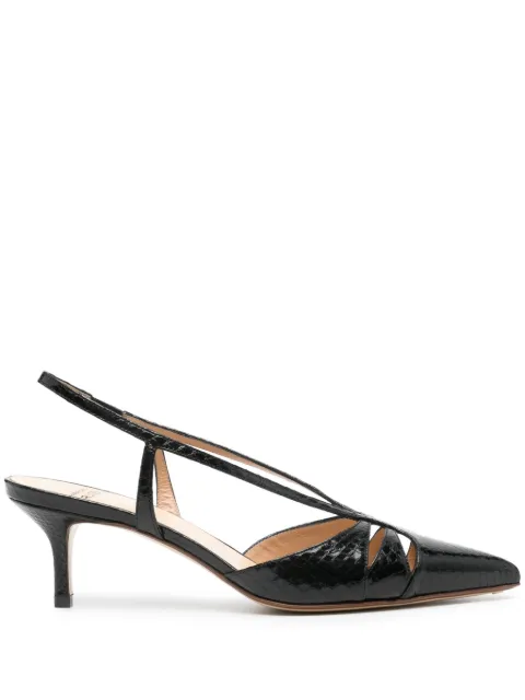 Francesco Russo snakeskin-effect leather pumps Black R1P922