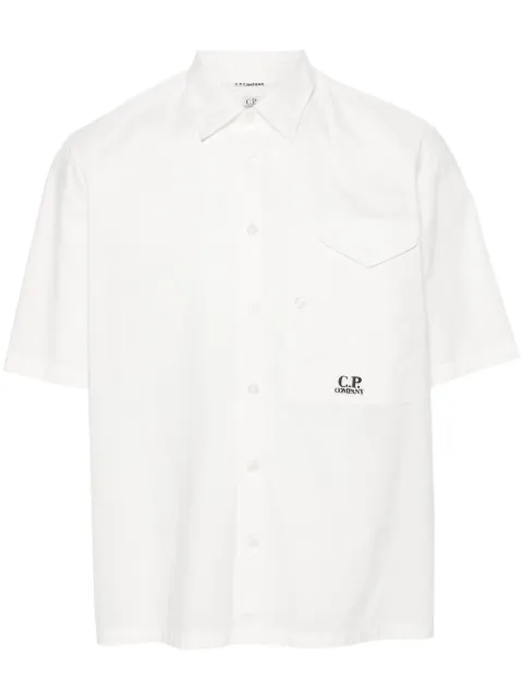 C.P. Company logo-embroidered cotton shirt White 16CMSH208A005328G