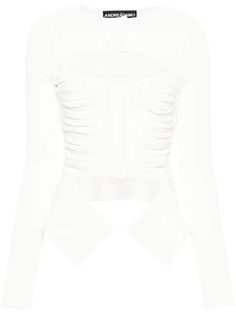 ANDREĀDAMO X Ray knitted cardigan White ADPS24CA02751372