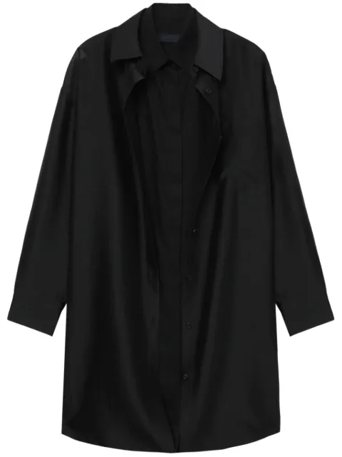 Juun.J layered longline cotton shirt Black JW4364W50