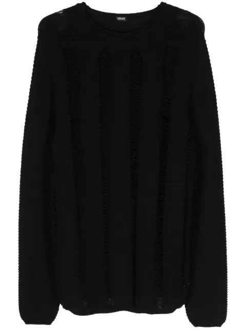 Versace Pre-Owned 2000 openwork-knit cotton jumper Black VER490DD