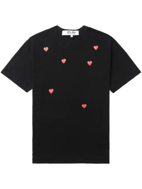 Comme Des Garçons Play Scattered Hearts cotton T-shirt Black AXT338051