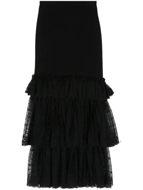 Moschino Pre-Owned 1990s ruffle-detail skirt Black MOS250DB