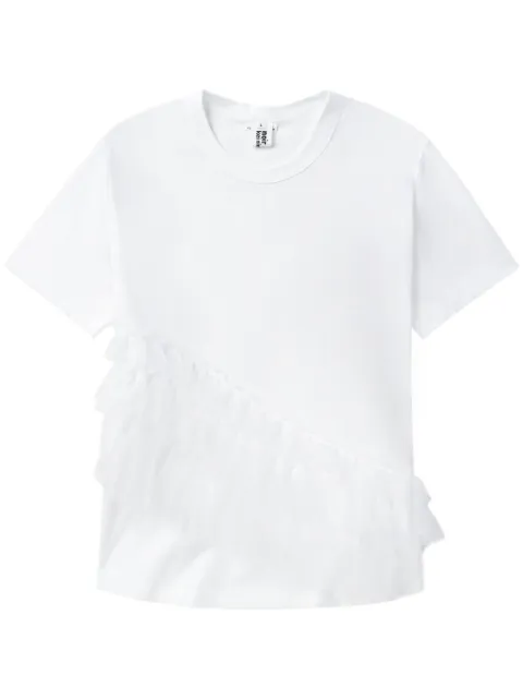 Noir Kei Ninomiya ruffled cotton T-shirt White 3MT008051