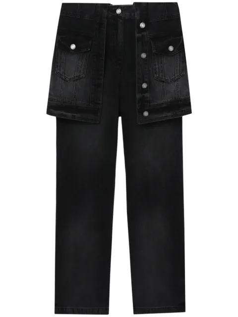 Juun.J denim jacket-skirt trousers Black JW4421W51
