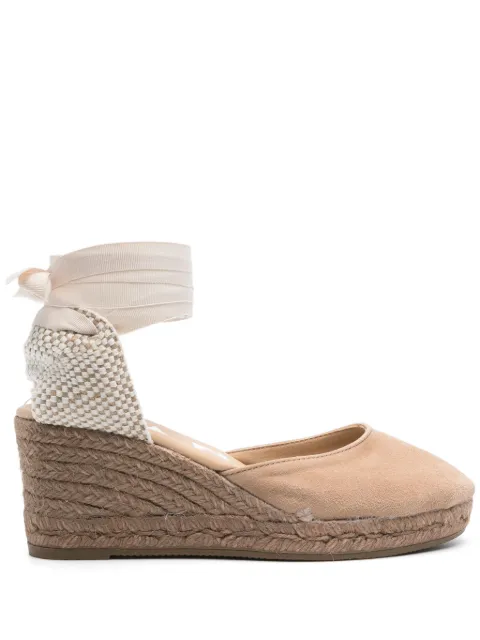 Manebi Hamptons 75mm wedge espadrilles Neutrals W16WLTAUPE