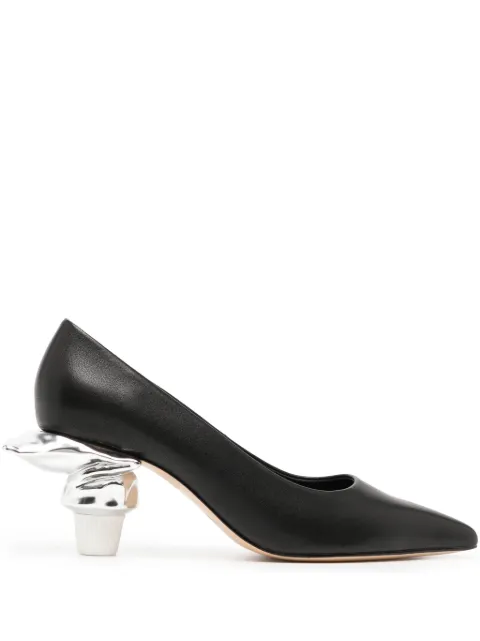 Maison MIHARA YASUHIRO Toothpaste Heel 60mm leather pumps Black B12FW705