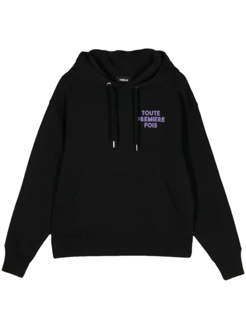 EGONlab. graphic-print cotton hoodie Black SS24HD002