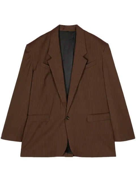 EGONlab. striped single-breasted blazer Brown SS24BL004