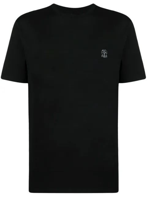 Brunello Cucinelli logo-print cotton T-shirt Black M0B138440CGB88