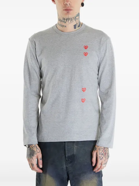 Comme Des Garçons Play heart-print cotton T-shirt Grey AXT339051