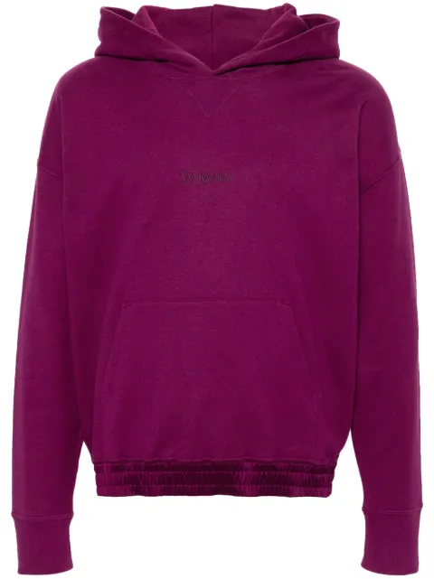 Saint Laurent logo-embroidered cotton hoodie Purple 773358Y36SW