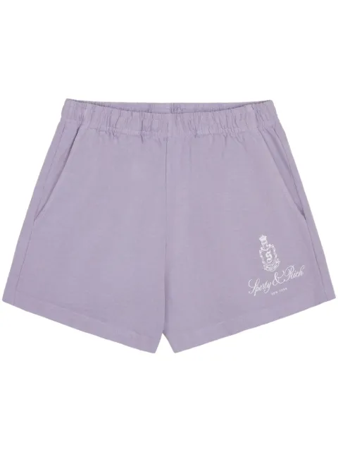 Sporty & Rich Vendome logo-embroidered shorts Purple SH981FC