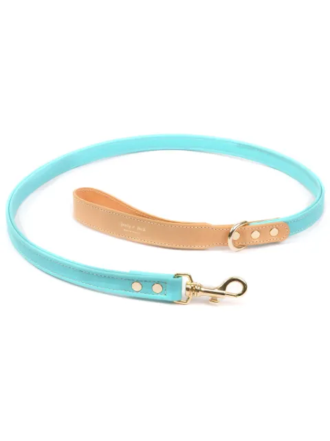 Sporty & Rich logo-stamp leather dog leash Blue AC984PA