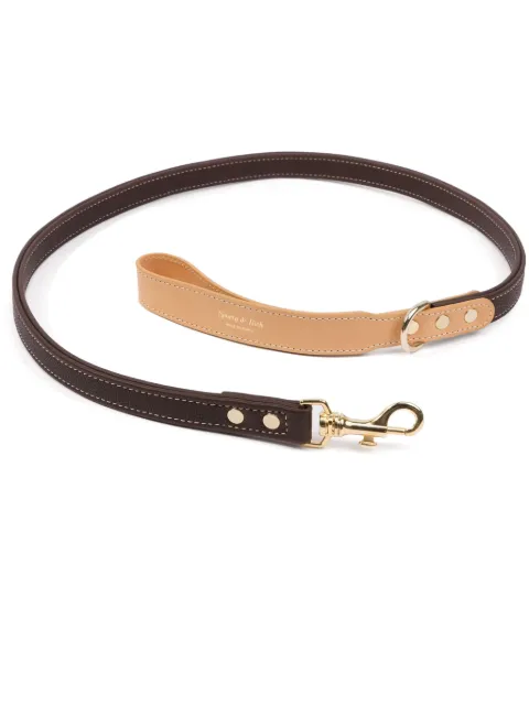 Sporty & Rich logo-stamp leather dog leash Brown AC984CH