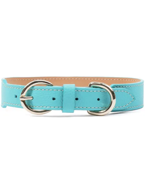 Sporty & Rich double-buckled leather dog collar Blue AC983PA