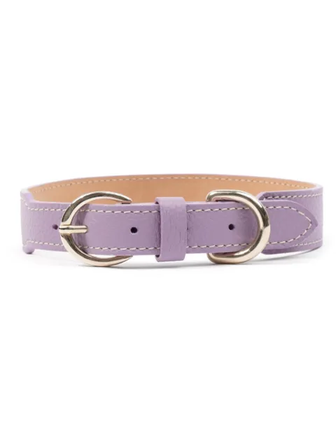 Sporty & Rich double-buckled leather dog collar Purple AC983FC