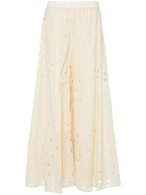 Gentry Portofino cut-out detailed wide-leg trousers Neutrals D314DE