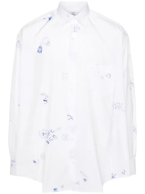 VETEMENTS graphic-print cotton shirt White UE64SH120W