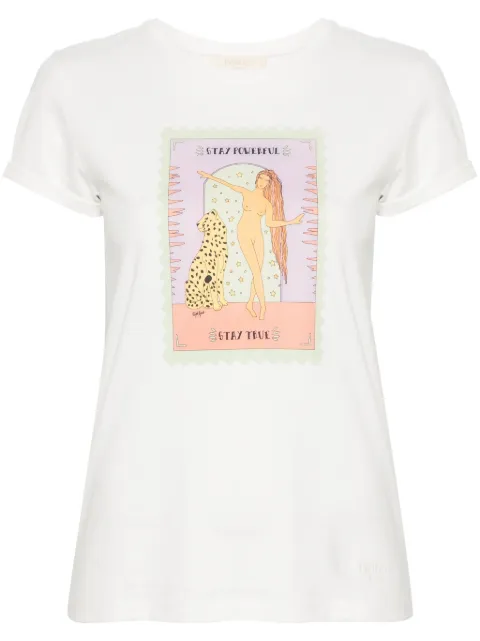 TWINSET logo-embroidered cotton T-shirt White 241TT2411