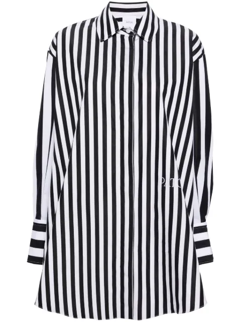Patou logo-embroidered striped shirt Black DR08601685960