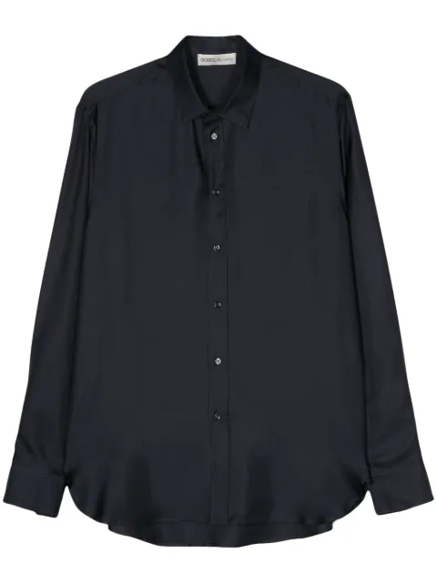 MODES GARMENTS silk satin shirt Blue MGSHIRT