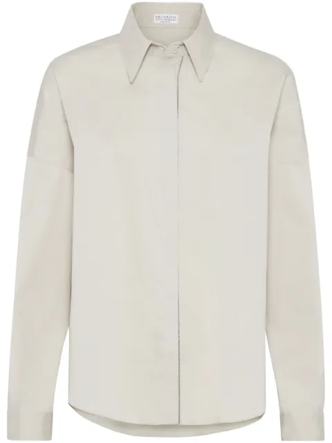 Brunello Cucinelli Monili-embellished shirt Neutrals M0091MA636C7498