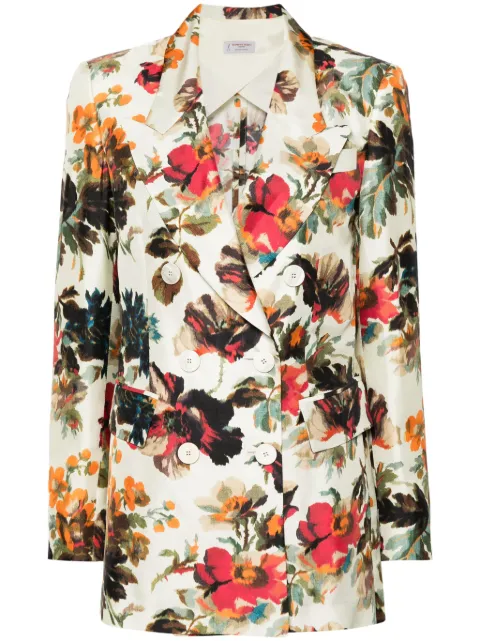 Alberto Biani floral-print silk blazer Neutrals 11866SE3175