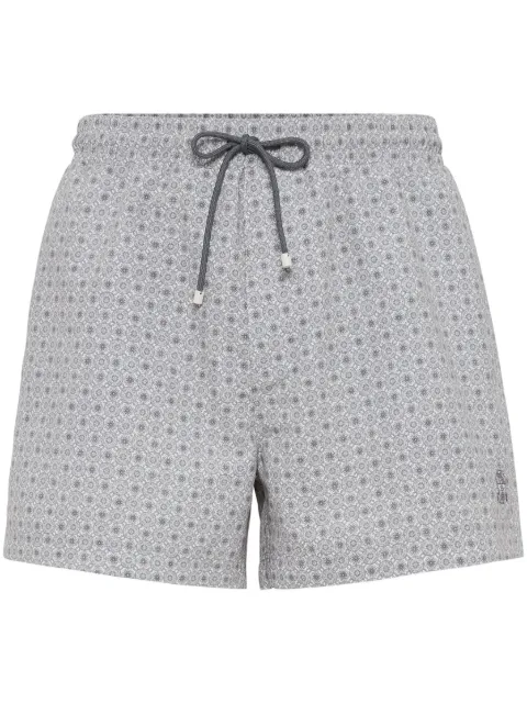 Brunello Cucinelli graphic-print swim shorts Grey MW856053PC002