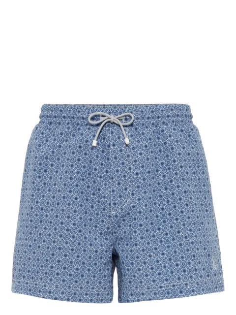 Brunello Cucinelli graphic-print swim shorts Blue MW856053PC001