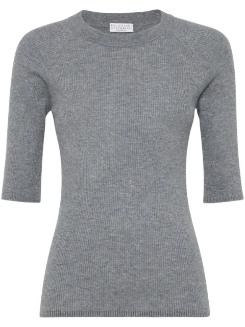 Brunello Cucinelli ribbed speckle-knit top Grey M9A822200C079