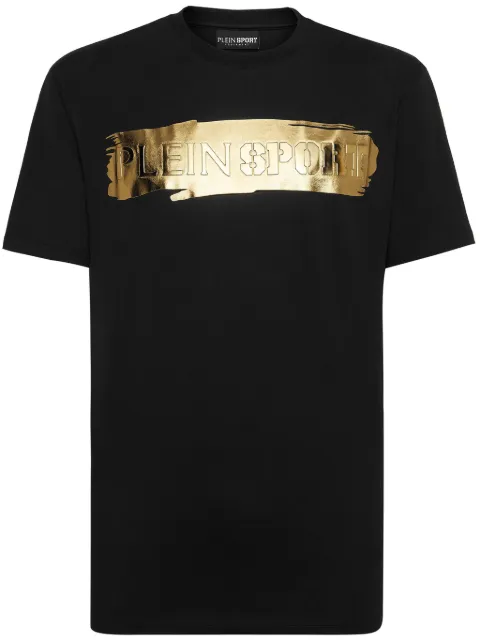 Plein Sport brushstroke-print cotton T-shirt Black PADCMTK7204SJY001N