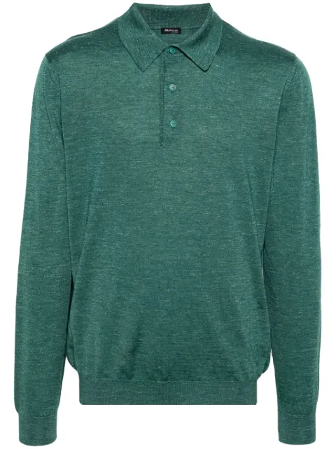 Kiton fine knit polo shirt Green UMK1279