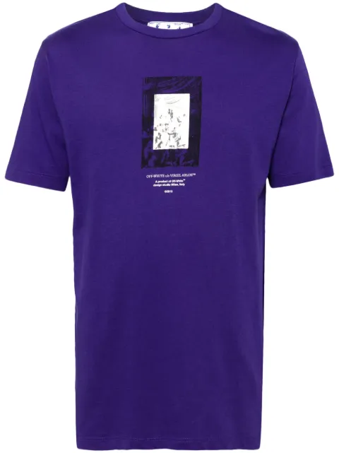 Off-White graphic-print cotton T-shirt Purple OMAA027S23JER0113701