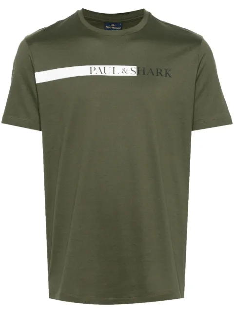 Paul & Shark logo-print cotton T-shirt Green 24411031