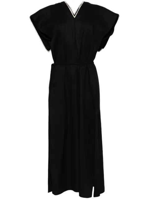 LITKOVSKA whipstich-trim midi dress Black D051SS24