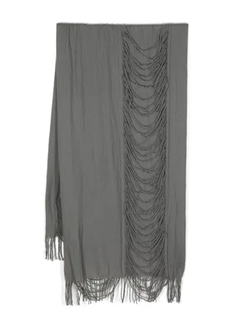 Yohji Yamamoto distressed-finish wool scarf Grey LJL03183