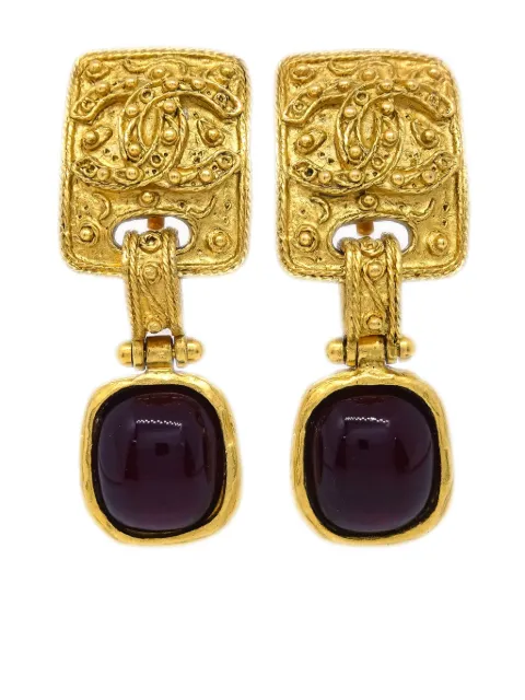 CHANEL Pre-Owned 1994 CC dangle clip-on earrings Gold ER94A