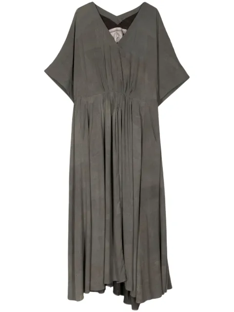 Ziggy Chen draped silk max dress Grey 0W2410609