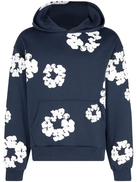 Denim Tears Cotton Wreath-print sweatshirt Blue DT022