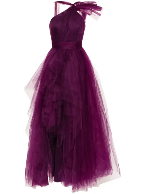 Gemy Maalouf asymmetric tulle gown Purple EDW241862LD